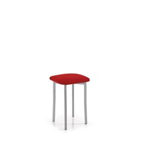 Taburete kira armazon aluminio asiento polipiel rojo