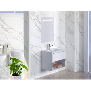 Mueble de baño con lavabo y espejo lark blanco 60x45 cm