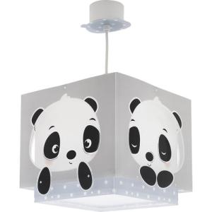 Lámpara de techo panda azul infantil 1 luz e27 d24 cm