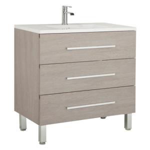 Mueble de baño con lavabo madrid roble gris 100x45 cm