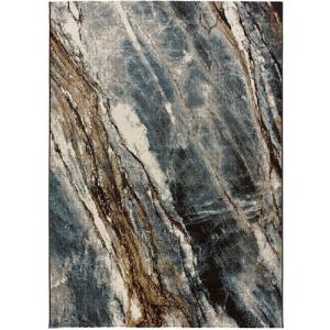 Alfombra polipropileno marmol madera gris rectangular 140x2…