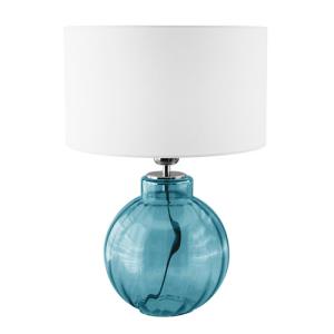 Lámpara de mesa sin fuente de luz tavia e27 cristal azul ca…