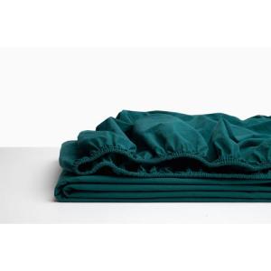 Sábana bajera wash garment percal 200 hilos verde azulado p…