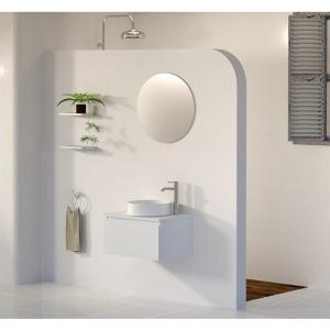 Mueble de baño con lavabo y espejo rise blanco 60x45 cm