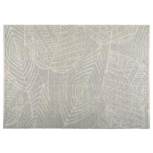 Alfombra gris algodón lurex hojas 160x230cm