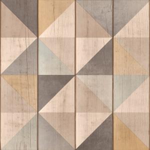 Papel pintado vinílico geométrico rombos marrón