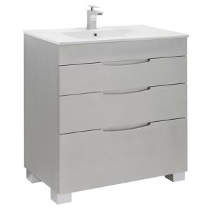 Mueble de baño asimétrico plata 80 x 45 cm