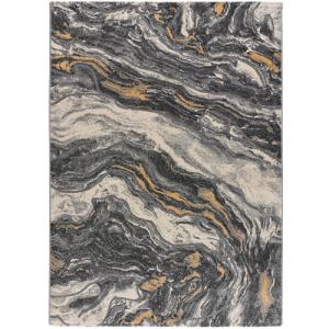 Alfombra polipropileno marmol onda gris rectangular 80x150cm
