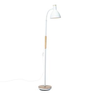 Lámpara de pie bell e27 blanco madera 150 cm de alto