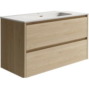 Mueble de baño con lavabo moon roble 100x45 cm