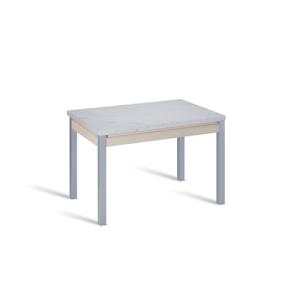 Mesa de cocina extensible madera mármol de 100 a 160 cm gri…