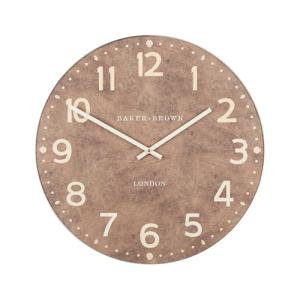 Reloj de pared redondo wharf leather marrón de 56 cm