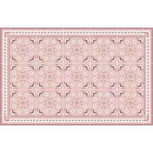 Alfombra pie de cama pvc giana rosa rosa rectangular 48x75cm