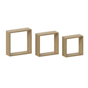 Pack de 3 cubos spaceo color roble de 30x30x10cm