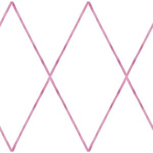 Papel pintado vinílico geométrico rombo lineal rosa blanco