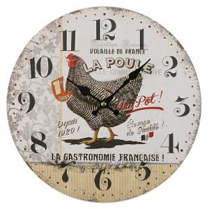 Reloj redondo gallina blanco de 28 cm