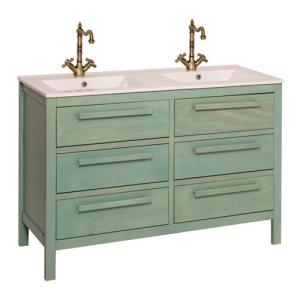 Mueble de baño con lavabo amazonia verde 120x45 cm