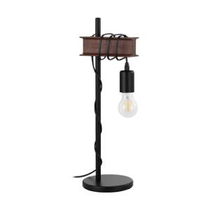 Lámpara de mesa medbourne negro/marrón