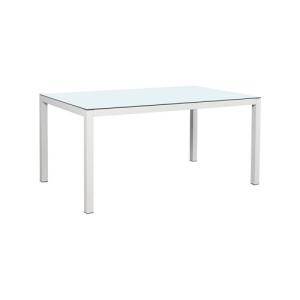 Mesa de jardín de aluminio salónica blanco de 90x72x150 cm