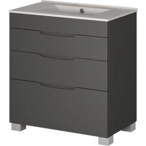 Mueble de baño con lavabo asimétrico grafito 100x45 cm