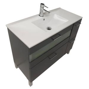 Mueble de baño con lavabo fox gris 100x45 cm