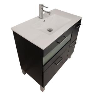 Mueble de baño con lavabo fox negro 80x45 cm