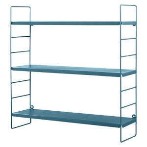 Estantería de metal color azul 3 estantes de 58x58x16 cm (a…