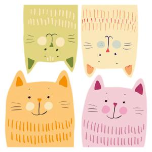 Sticker wa m multicolour cats adh. 54115 30x30