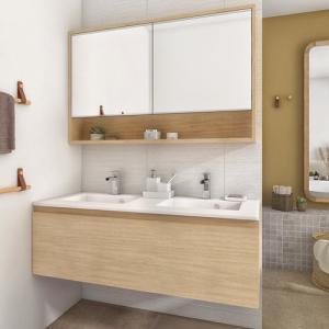 Mueble de baño con lavabo nature roble 120x48 cm
