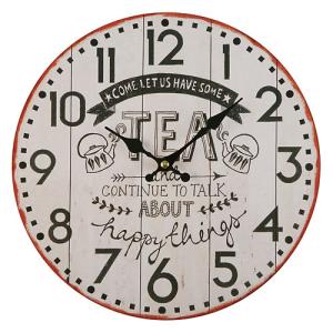 Reloj redondo té blanco de 28 cm