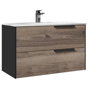 Mueble de baño con lavabo bali antracita 100x45 cm