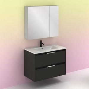 Mueble de baño con lavabo suki antracita 80x45 cm