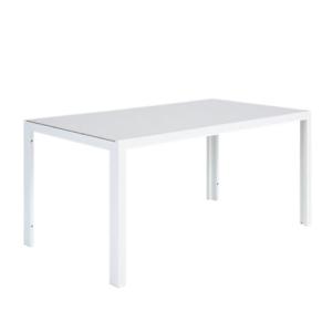 Mesa de jardín de aluminio lyra ii blanco de 90x75x160 cm