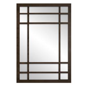 Espejo enmarcado rectangular romeo nogal oscuro 100 x 70 cm