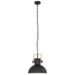Lámpara de techo lubenham 1 luz e27 negro/madera 30 cm