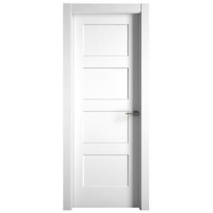 Puerta abatible bosco blanca premium con cristal blanco izq…