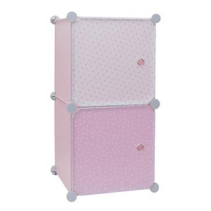 Estantería 2 cubos infantil color rosa de 63x34x32cm (ancho…