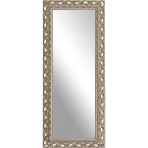 Espejo enmarcado rectangular labrado plata 159 x 59 cm
