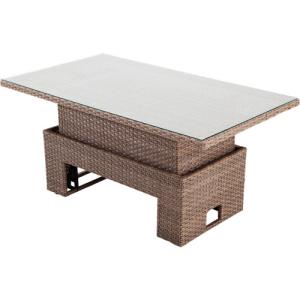 Mesa de jardín elevable de aluminio palermo marrón de 141x4…