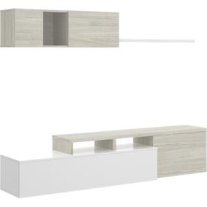 Mueble de salón y tv noor blanco y gris 200x180x41 cm (anch…