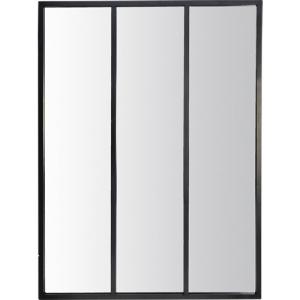 Espejo rectangular 3 bandas metal negro 90 x 120 cm