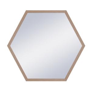 Espejo enmarcado hexagonal hexagon roble claro 53 x 61 cm