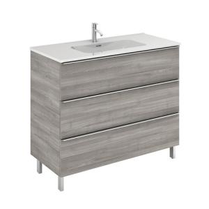 Mueble de baño komplett imitación roble grisáceo 100 x 45 c…