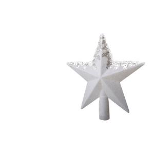 Adorno coronación árbol navidad estrella blanca 10 cm