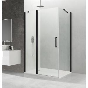 Mampara abatible c transparente perfil negro   fijo lateral…
