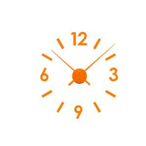 Reloj cocina pared sticker naranja , medida ajustable