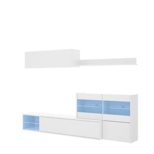 Mueble de salón y tv hebe blanco brillo 260x180x41 cm (anch…