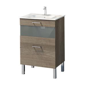 Mueble de baño con lavabo fox roble gris 50x40 cm