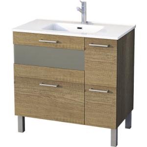 Mueble de baño con lavabo fox roble gris 80x45 cm