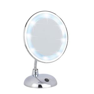 Espejo cosmético de aumento con luz style x 3 gris / plata